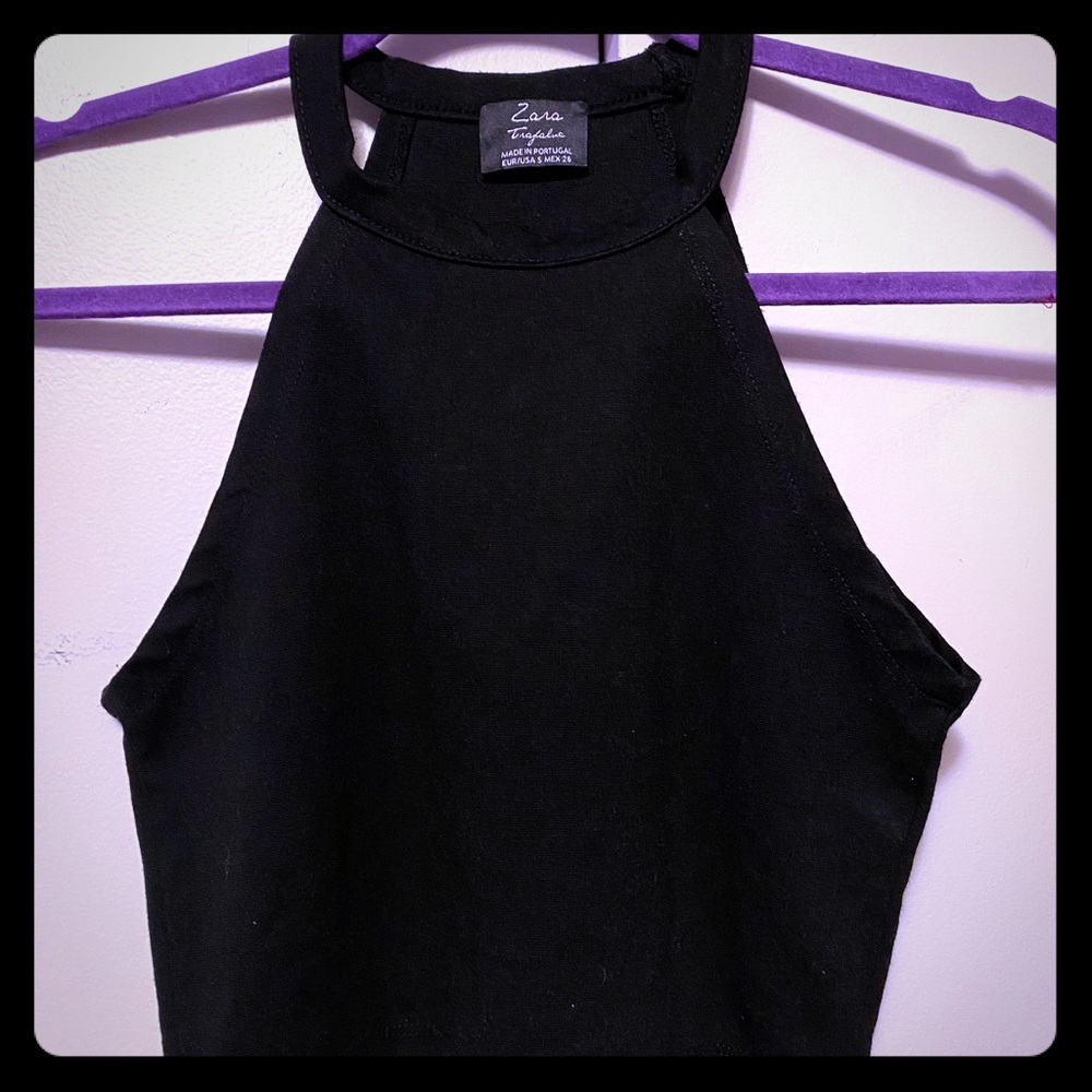Black Zara cropped tank top